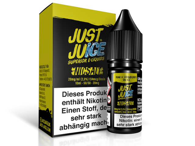 Just Juice – Kiwi & Cranberry on Ice – Nikotinsalz Liquid – 10 ml