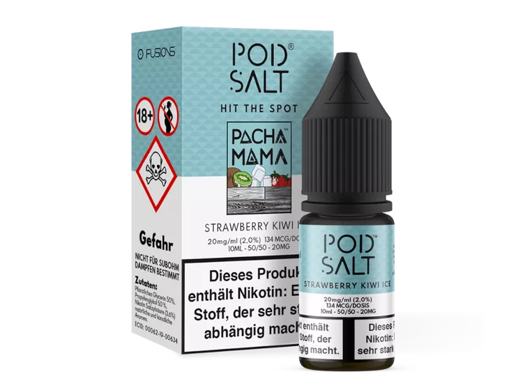 Pod Salt Fusion – Strawberry Kiwi Ice – Nikotinsalz Liquid – 20 mg