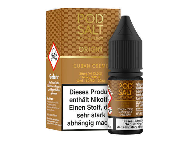 Pod Salt Origin – Cuban Creme – Nikotinsalz Liquid – 10 ml