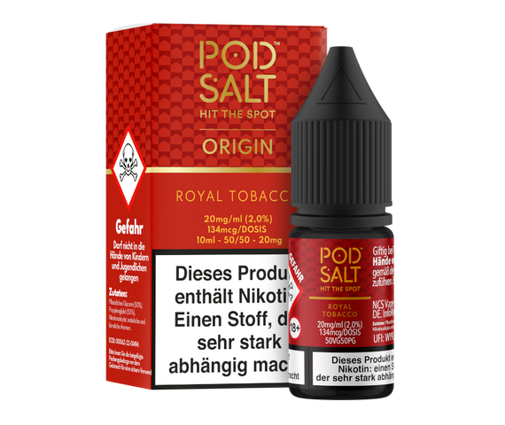 Pod Salt Origin - Royal Tobacco - Nikotinsalz Liquid - 10 ml