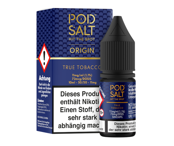 Pod Salt Origin - True Tobacco - Nikotinsalz Liquid - 10 ml