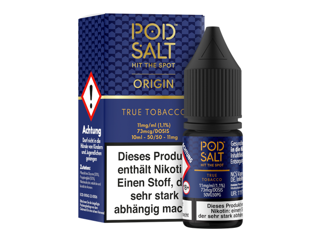 Pod Salt Origin - True Tobacco - Nikotinsalz Liquid - 10 ml