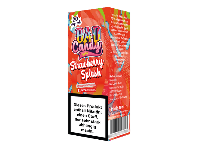Bad Candy - Strawberry Splash - Nikotinsalz Liquid 20 mg/ml - Erdbeeren