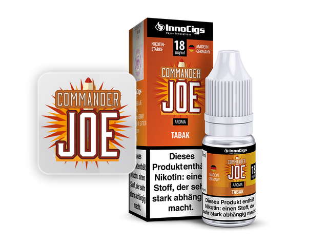 InnoCigs – Commander Joe Tabak – E-Zigaretten Liquid – 10ml