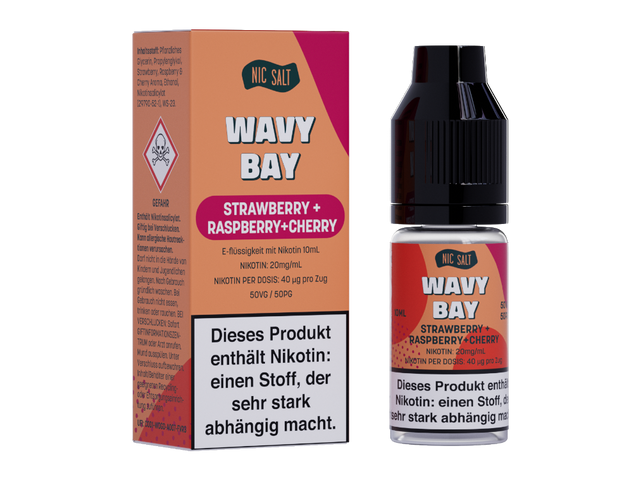 Wavy Bay Starwberry Raspberry Cherry Nikotinsalz Liquid